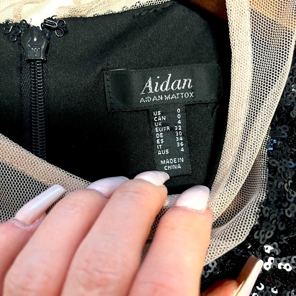 Aidan black sequin dress, size 0. - Picture 3 of 5